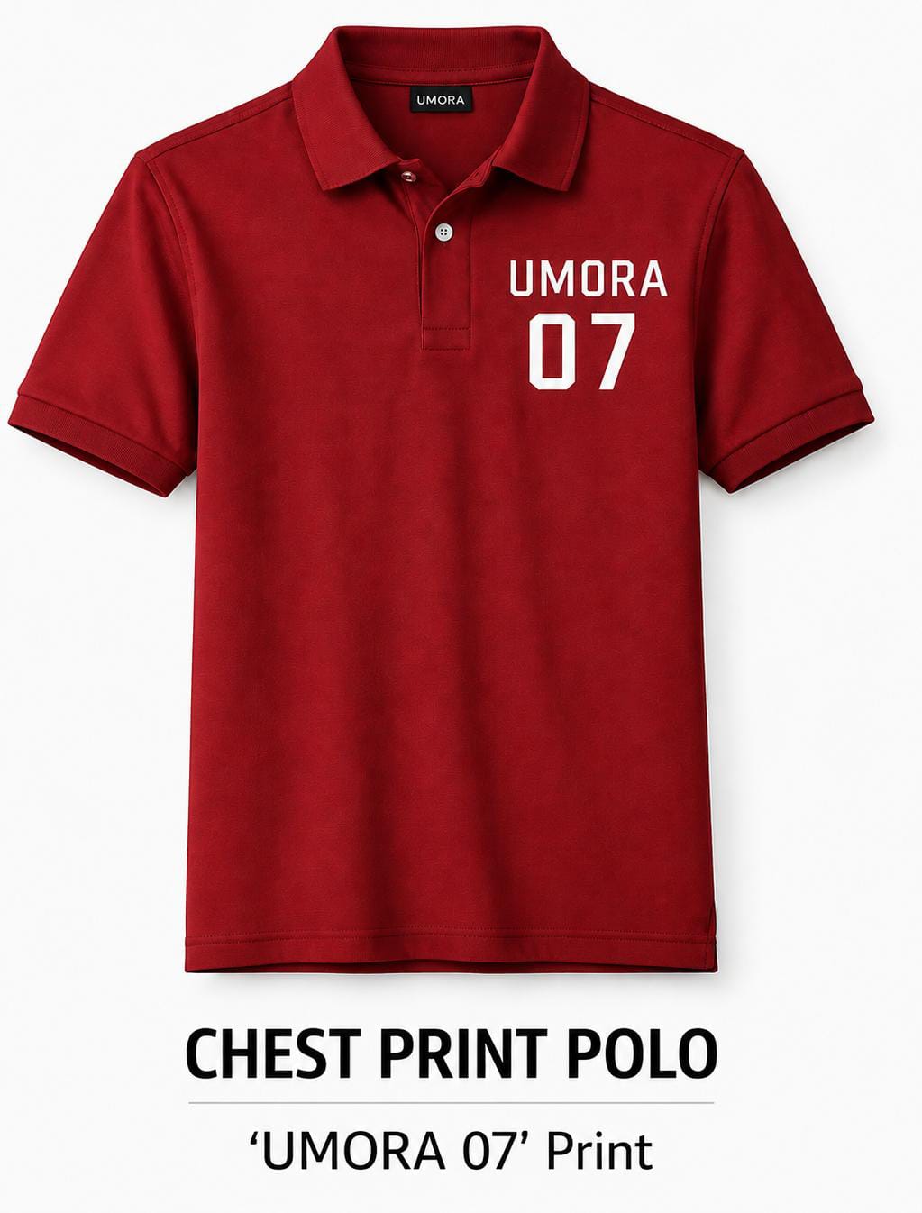 Chest Print Polo. UMORA 07 print