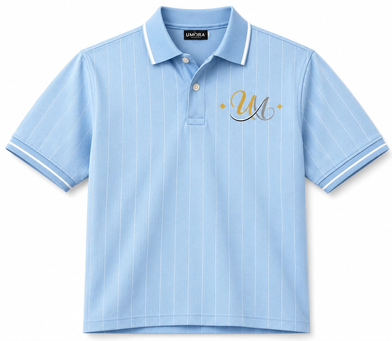 Striped polo. Light Blue Stripes
