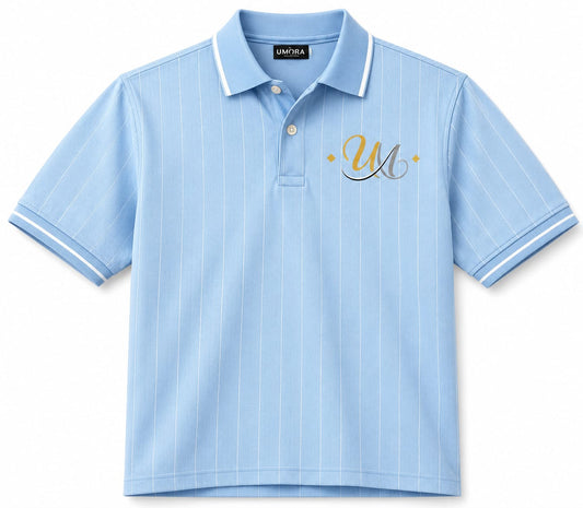 Striped polo. Light Blue Stripes