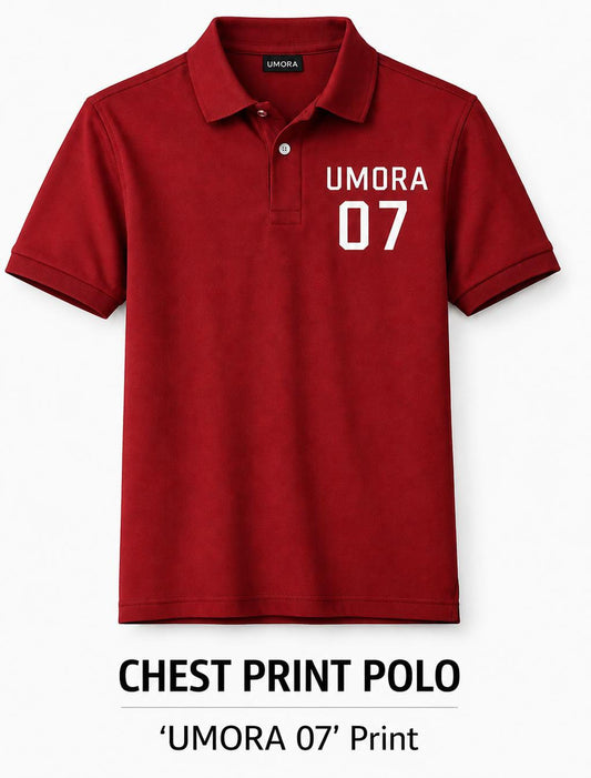 Chest Print Polo. UMORA 07 print